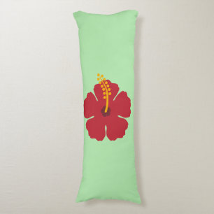 Simple Cute Cartoon Red Hibiscus Flower Body Pillow