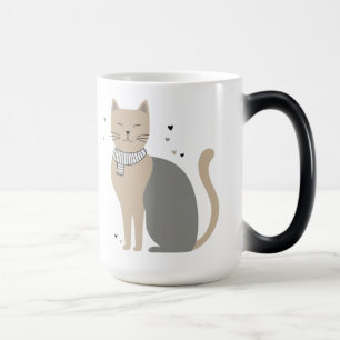 Simple cute cat kitty animal meow pet Valentine's Magic Mug