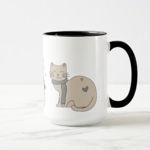 Simple cute cat  kitty animal meow pet Valentine's Mug
