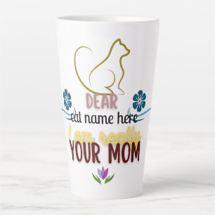 Simple Cute Cat Mom Mothers day gift Latte Mug