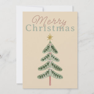 Simple Cute Christmas Blessings  Holiday Card