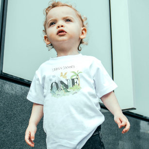 Simple Cute Dinosaur 1st Birthday Boy Watercolor Toddler T-shirt