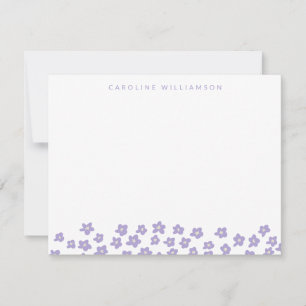 Simple Cute Ditsy Flowers in Lilac Personalized Card