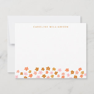 Simple Cute Ditsy Flowers in Pink Personalized Card