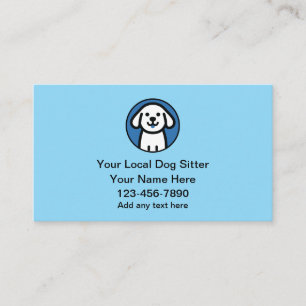 Simple Cute Dog Sitter And Walking Business Card