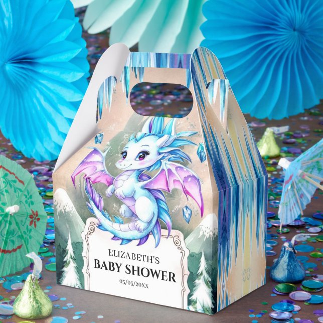 Simple Cute Dragon Baby Shower Favor Box (Party)