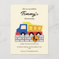 Simple Cute Dump Truck Construction Age Birthday