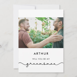 Simple cute font Best man proposal card