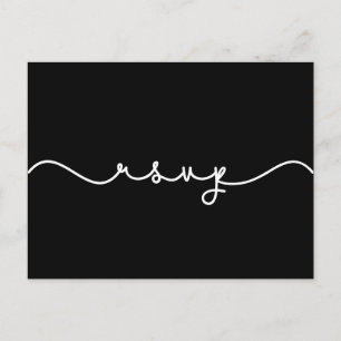 Simple cute font wedding RSVP Postcard