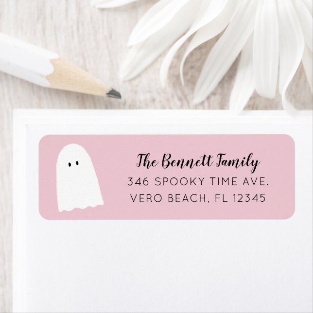 Simple Cute Ghost Elegant Script Halloween Pink (Insitu)