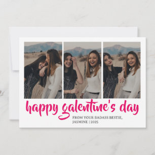 Simple Cute Heart Happy Galentines day bestie Holiday Card