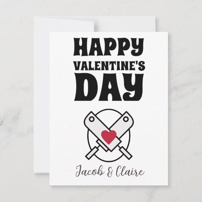 Simple Cute Heart Happy Valentines day Couple (Front)