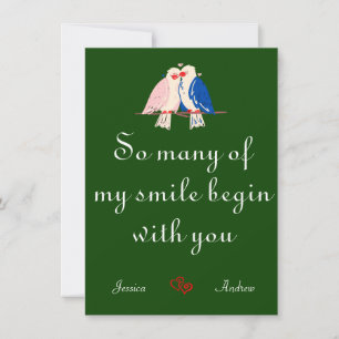 Simple Cute Heart Happy Valentines day Couple Holiday Card