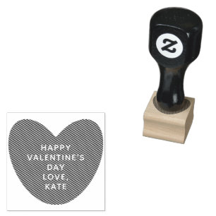 Simple cute heart personalized Valentine's Day Rubber Stamp