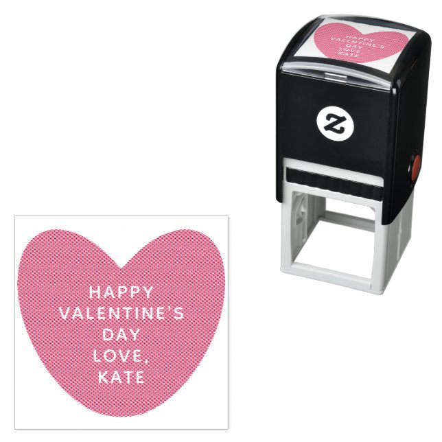Simple cute heart personalized Valentine's Day Self-inking Stamp (In Situ)