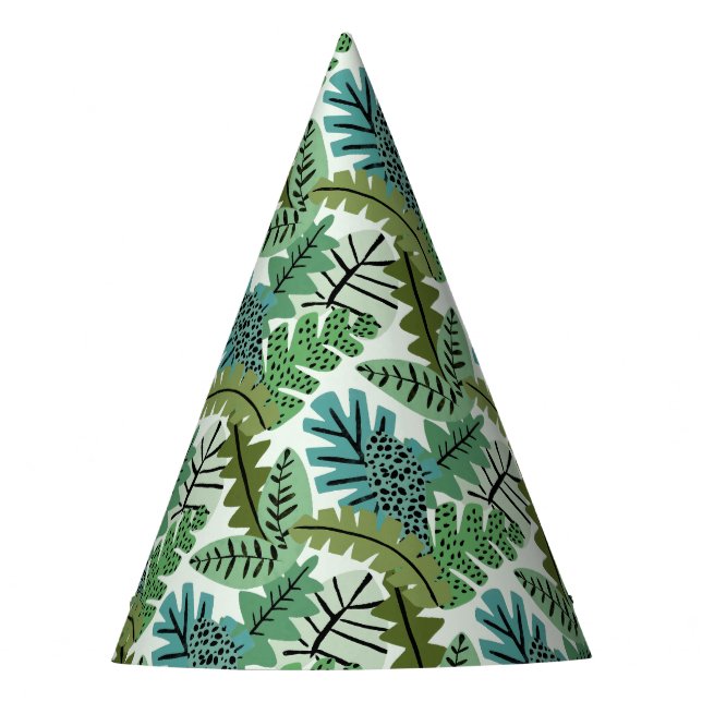 Simple Cute Jungle Safari Leaf  Party Hat (Front)