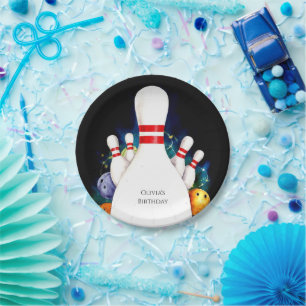 Simple Cute Kids' Bowling Birthday Paper Plate