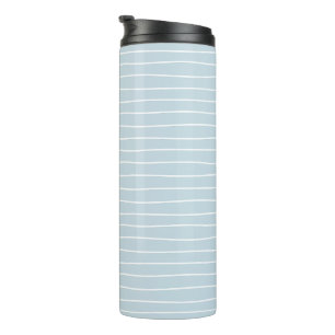 Simple Cute Light Blue Water Texture Wavy Stripe Thermal Tumbler