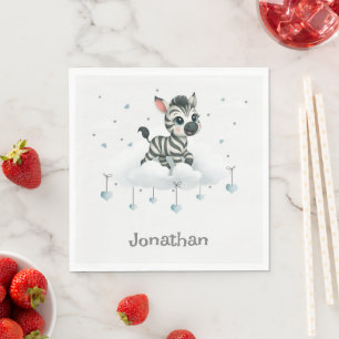 Simple cute little cartoon zebra  napkin