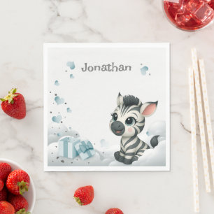 Simple cute little cartoon zebra  napkin
