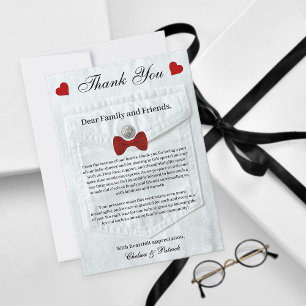Simple Cute Little Gentleman Baby Shower Formal  Thank You Card