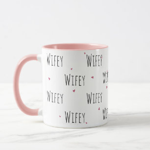 Simple Cute Little Hearts + "Wifey" Text   Love Mug