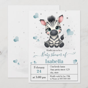 Simple cute little mermaid baby shower invitation