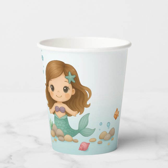 Simple cute little mermaid paper cups (Back)