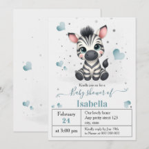 Simple cute little zebra baby shower