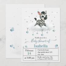 Simple cute little zebra baby shower