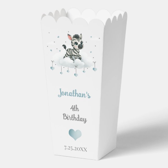 Simple cute little zebra  favor box (Front)