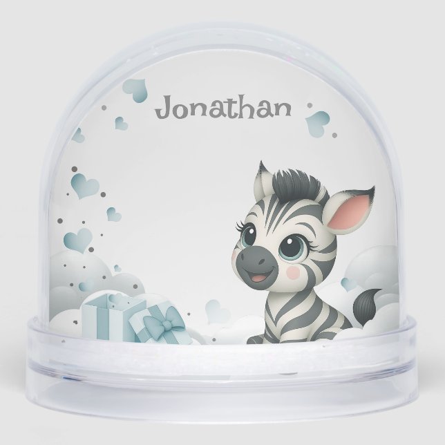 Simple cute little zebra snowglobe (Front)