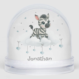 Simple cute little zebra snowglobe