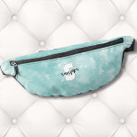 Simple Cute Modern Initial Monogram Fanny Pack<br><div class="desc">Cute Modern Watercolor Monogram Teal Blue baby bib. A soft turquoise or teal blue watercolor backdrop provides the canvas for a cute and contemporary monogram fanny pack, featuring initials and name. Works for a boy or girl! The monogram's black and white colour palette, composed of clean modern fonts mixed with...</div>