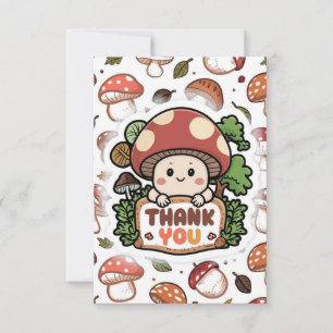 Simple Cute Mushroom Thank You Card