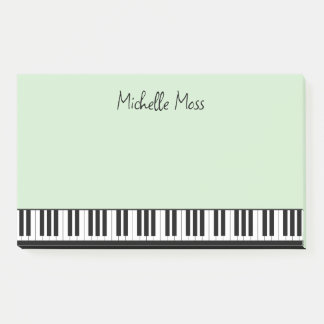 Simple Cute Musical Piano Keyboard Pale Green Post-it Notes