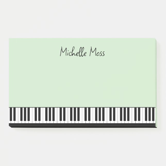 Simple Cute Musical Piano Keyboard Pale Green Post-it Notes (Front)