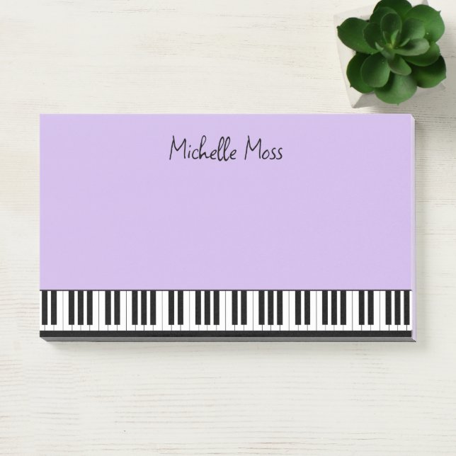 Simple Cute Musical Piano Keyboard Pale Purple Post-it Notes (Office)