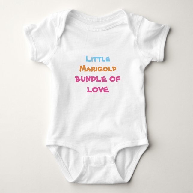 Simple & Cute Personalized 'Bundle of Love' White Baby Bodysuit (Front)