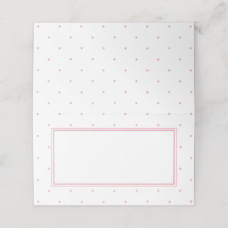 Simple Cute Pink Polka Dots Baby Shower Place Card