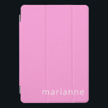 Simple Cute Pink Solid Colour Personalized Name iPad Pro Cover<br><div class="desc">Simple Cute Pink Solid Colour Personalized Name iPad Pro Cover</div>