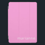 Simple Cute Pink Solid Colour Personalized Name iPad Pro Cover<br><div class="desc">Simple Cute Pink Solid Colour Personalized Name iPad Pro Cover</div>