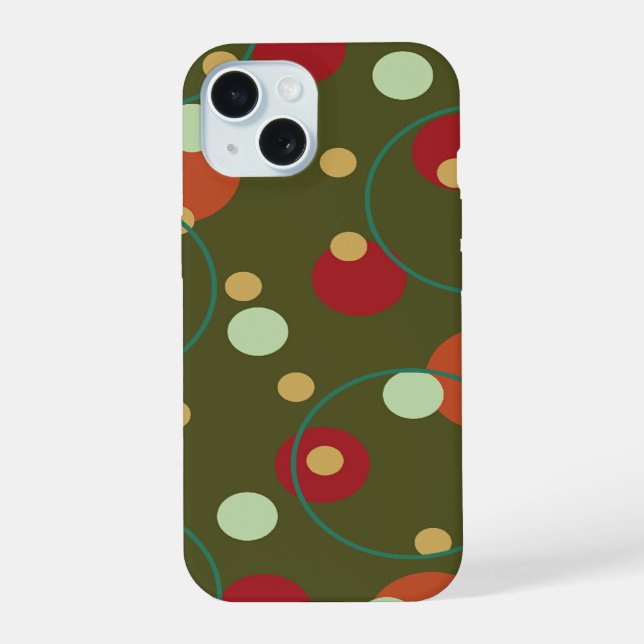 Simple Cute Polka Dots Pattern Fun Bubbly Circles iPhone 15 Case (Back)