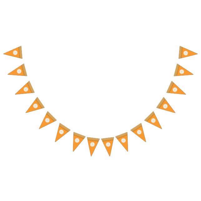 Simple Cute Pumpkin Pie Fall Autumn Thanksgiving Bunting Flags (All)