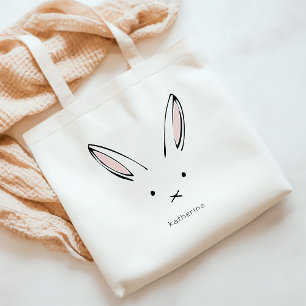Simple Cute Rabbit Girly Personalized Tote Bag
