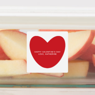 Simple cute red heart custom text Valentine's Day