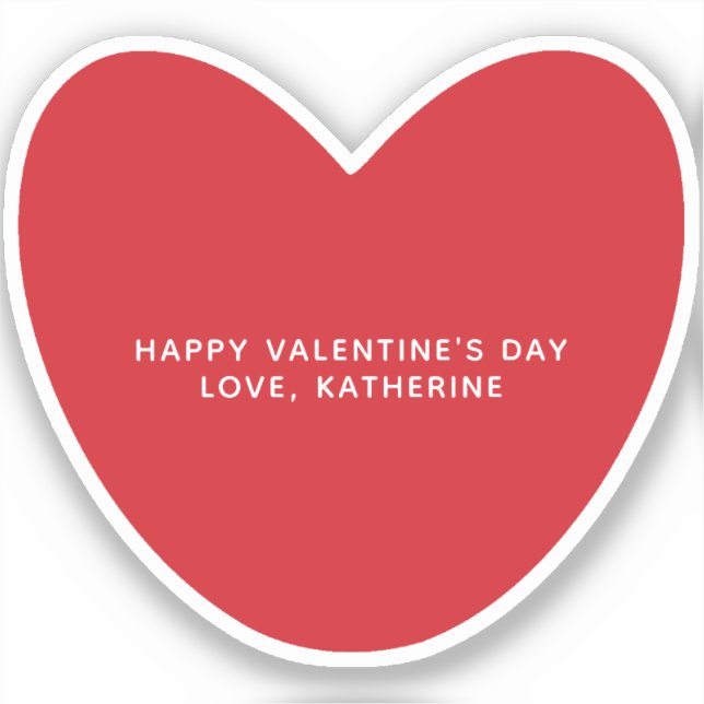 Simple cute red heart personalized Valentine's Day (Front)