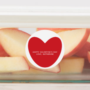 Simple cute red heart personalized Valentine's Day