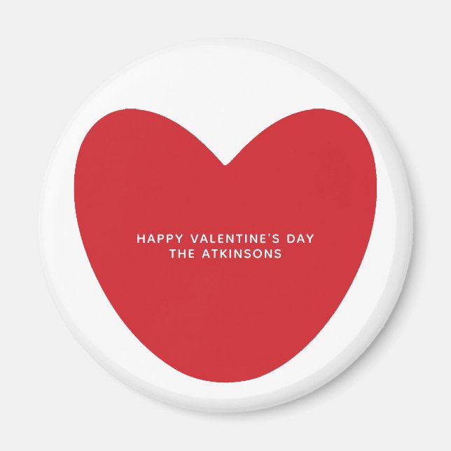 Simple cute red heart personalized Valentine's Day Magnet (Front)