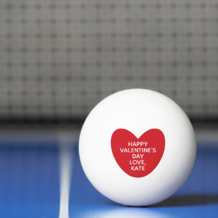 Simple cute red heart personalized Valentine's Day Ping Pong Ball